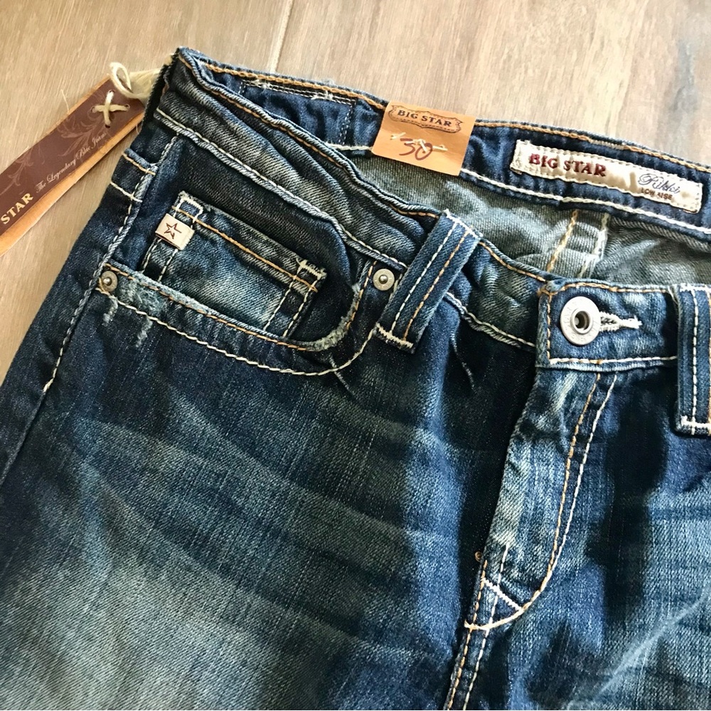 Big Star Rikki Straight Leg Cropped Low Rise Size 30 - Picture 10 of 11